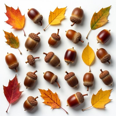 Acorns and Autumn Leaves