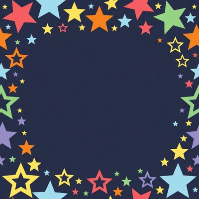Colorful Stars Border Frame