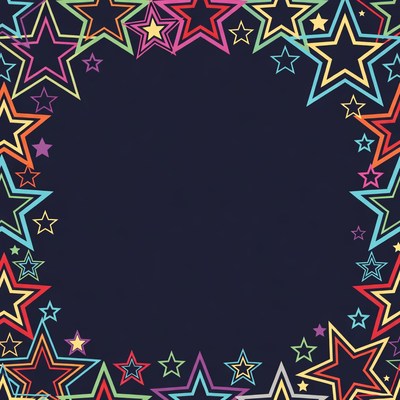 Colorful Star Border Frame