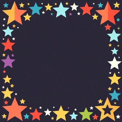 Colorful Stars Border Frame