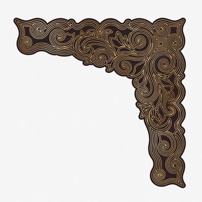 Ornate Golden Floral Corner Border
