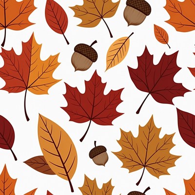 Fall Leaves and Acorns Clipart