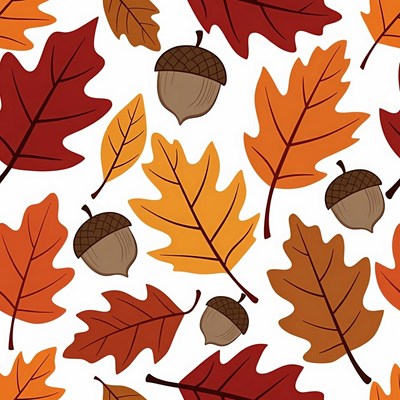 Fall Leaves and Acorns Clipart