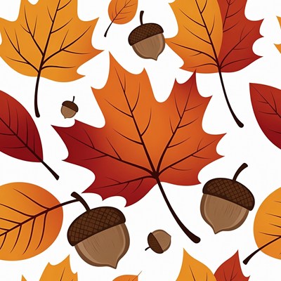 Fall Leaves and Acorns Pattern