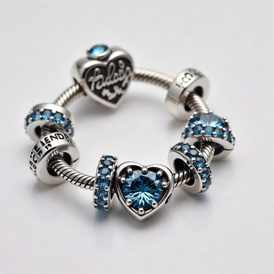 Silver Family Love Charm Bracelet