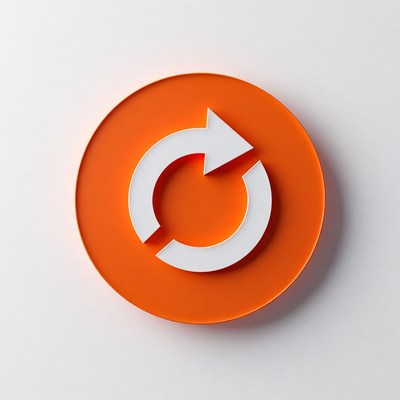 Orange Circular Refresh Arrow Icon