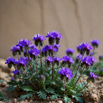 Purple Bunch of Flowers on Soil
