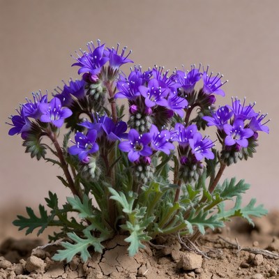 Purple Borage Flowers Cluster