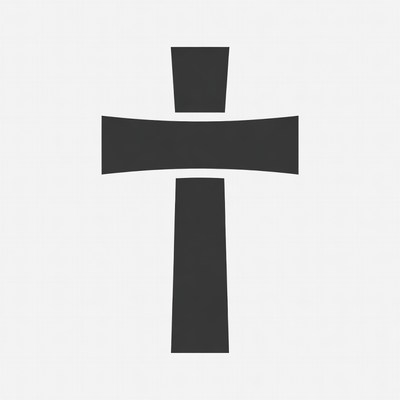 Black Christian Cross Icon
