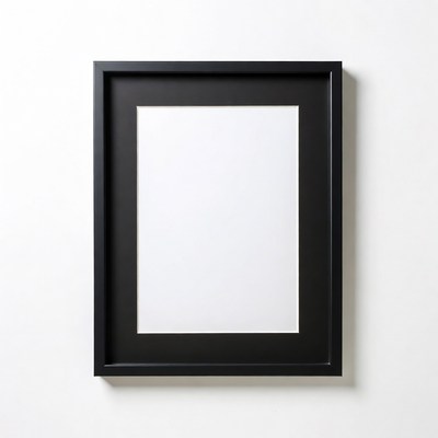 Black Frame with Blank White Picture
