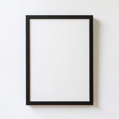 Empty Black Frame on White Wall