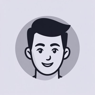 Smiling young man illustration