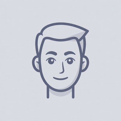 Smiling man line art illustration