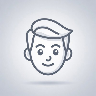 Smiling young man icon