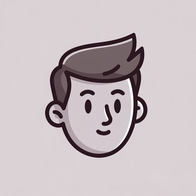 Smiling cartoon man face