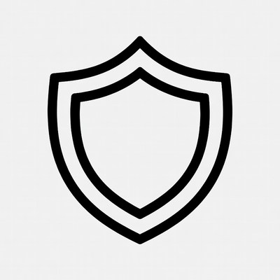 Black Outline Shield Icon