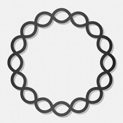 Black DNA Helix Circle Illustration