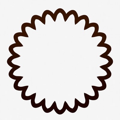 Scalloped Circle Border Outline