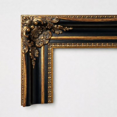 Ornate Black and Gold Picture Frame