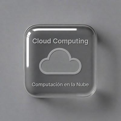 Cloud Computing Glass Icon