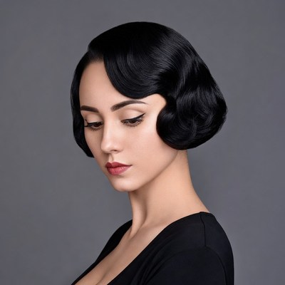 Woman with 1920s Finger Wave Hairstyle