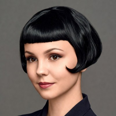Woman with bob haircut