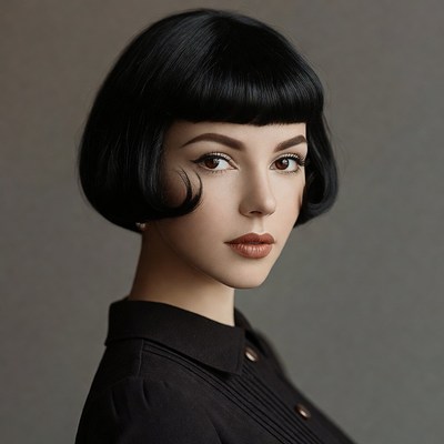Woman with bob haircut
