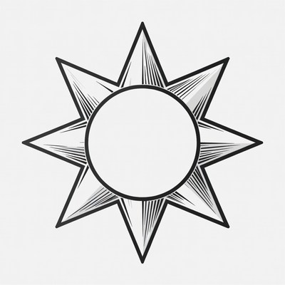 Eight-pointed Star Sun Illustration