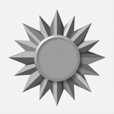 Gray Starburst with Central Circle