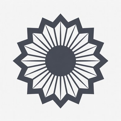 Gray Starburst Icon Illustration