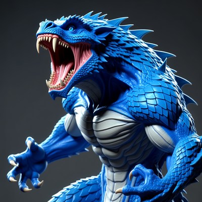 Roaring Blue Dragon Creature