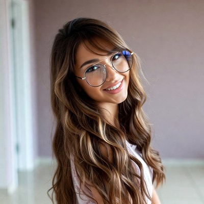Smiling woman with glasses