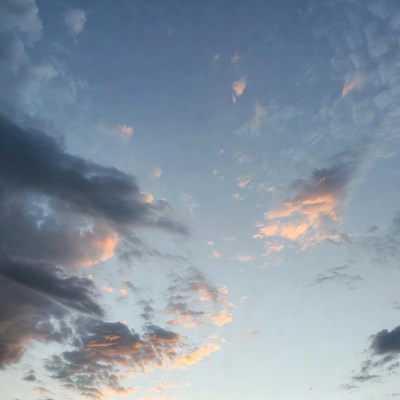 Cloudy Blue Sky at Sunset