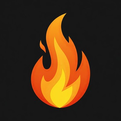 Bright orange flame illustration