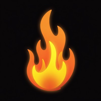 Bright orange flame icon