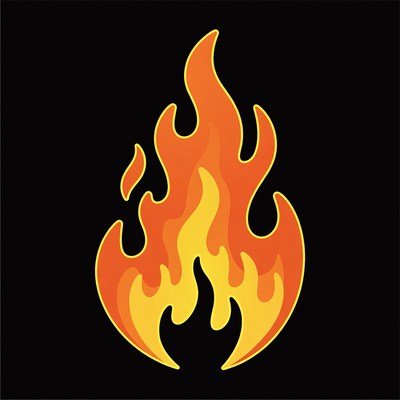 Bright orange flame illustration