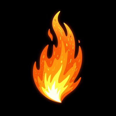 Bright orange flame illustration