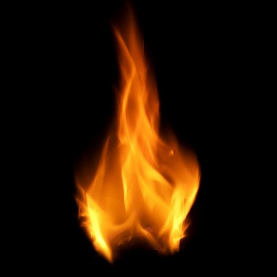 Burning Flames on Black Background