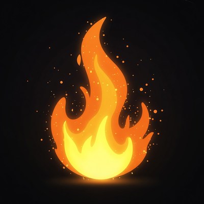 Bright orange flame illustration