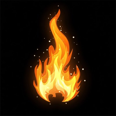 Bright orange flame illustration