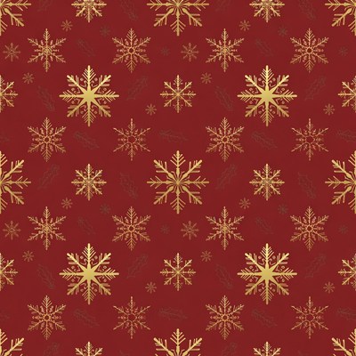 Gold Snowflakes on Red Background