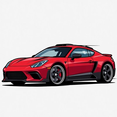 Red Sports Car Illustration