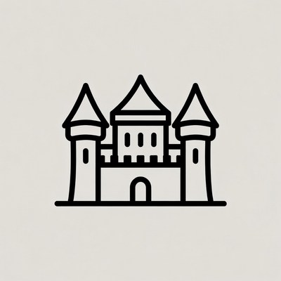 Line Art Castle Illustration