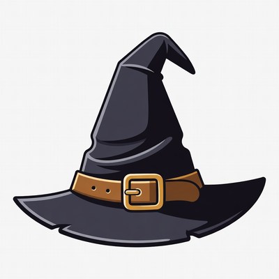 Black Witch Hat Illustration
