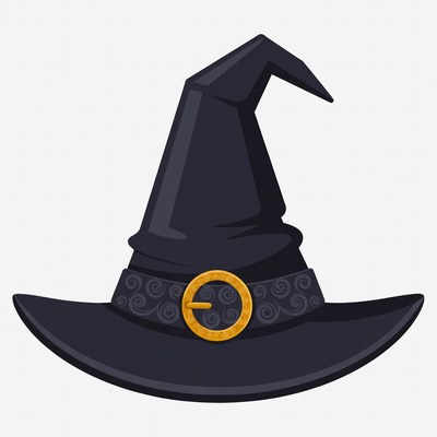 Black Witch Hat Illustration