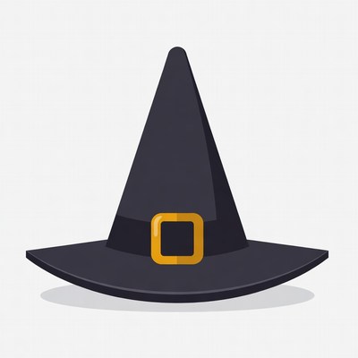 Black Witch Hat with Buckle