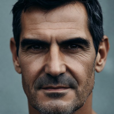 Closeup portrait of mature man