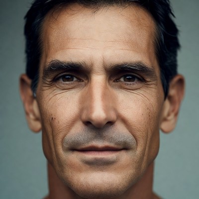 Closeup portrait of mature man