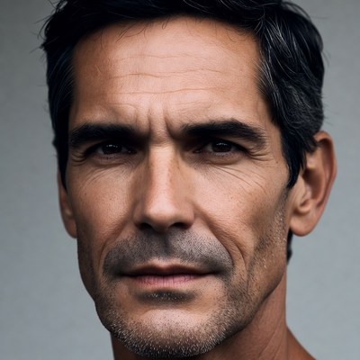 Handsome man with intense gaze