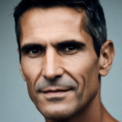 Handsome man with gray hair